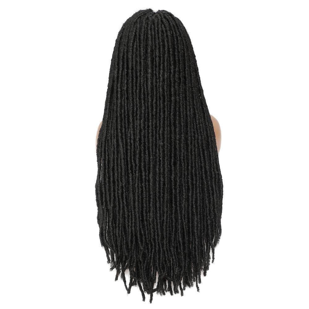 Hand Lace Frontal Faux Locs Wig with baby hair