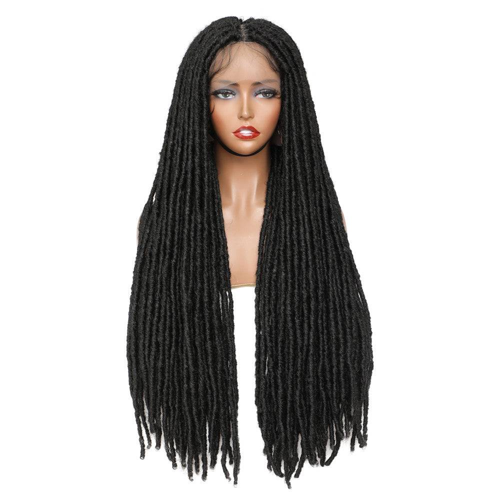 Hand Lace Frontal Faux Locs Wig with baby hair