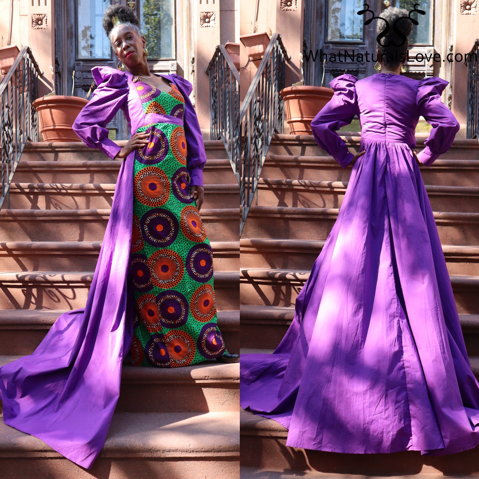 Super Elegant African Ankara Gown with a Train WhatNaturalsLove