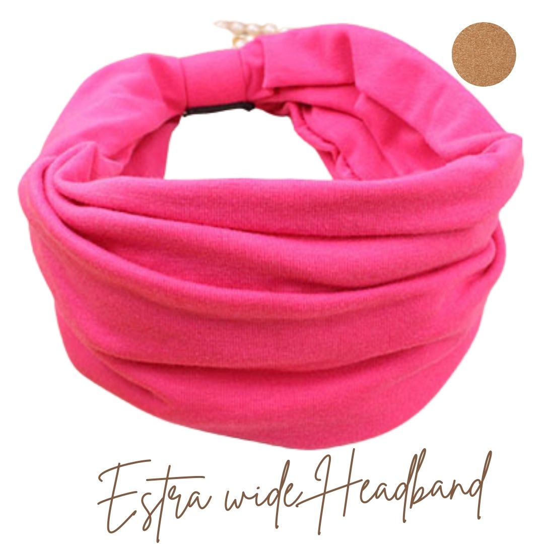 Headbands for Locs, Braids and Natural Hair - Extra Wide, Super Comfortable Stretch, p8-Rose Red by What Naturals Love