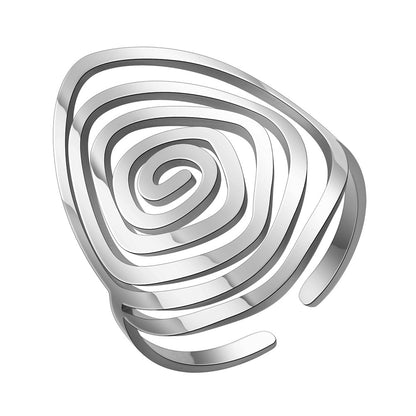 Gold Swirl Geometric Ring for Women