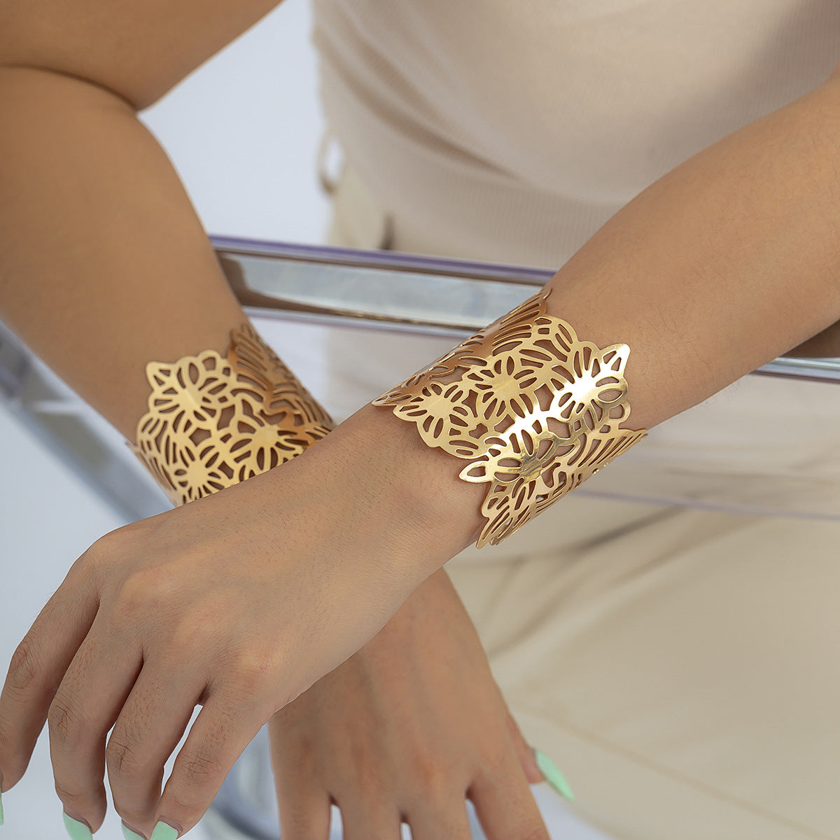 Gouden asymmetrische haar manchet armband voor Locs 