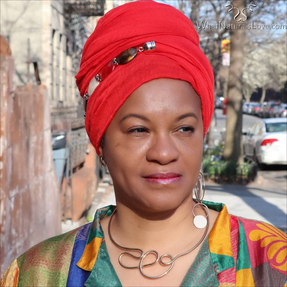 Multi-Wear Headwrap Scarf with stone jewelry