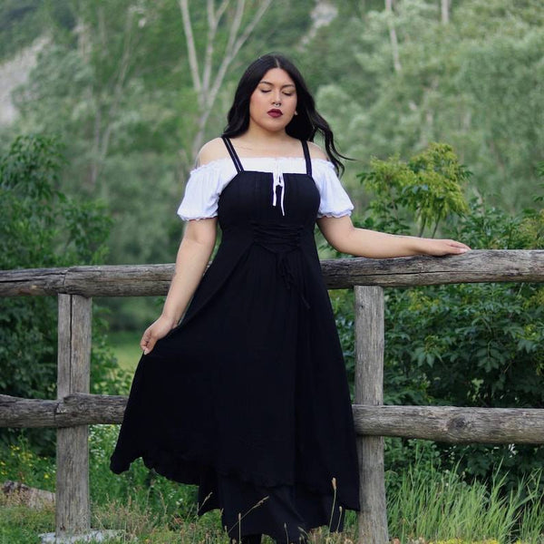 Lace Up Maxi Dress - Elasticized Fit
