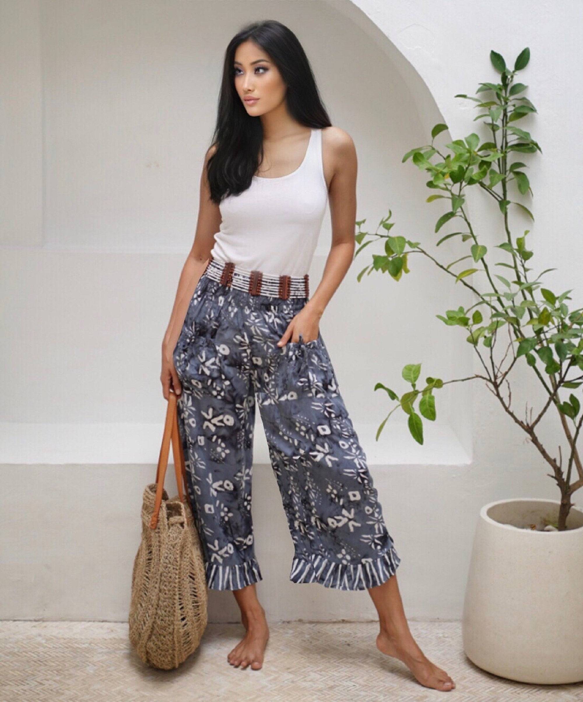 Mid calf clearance wide leg pants