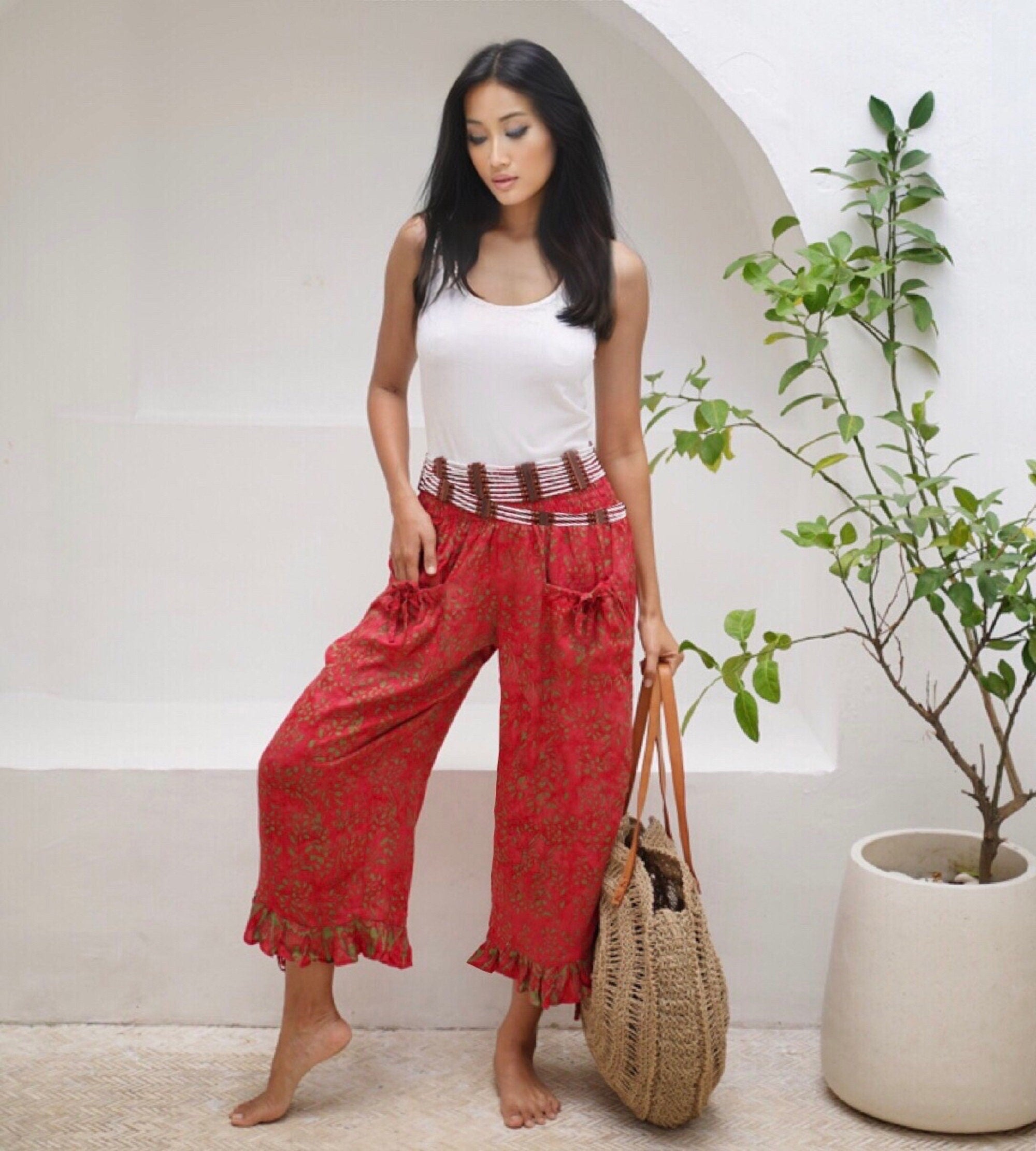 Mid calf shop wide leg pants