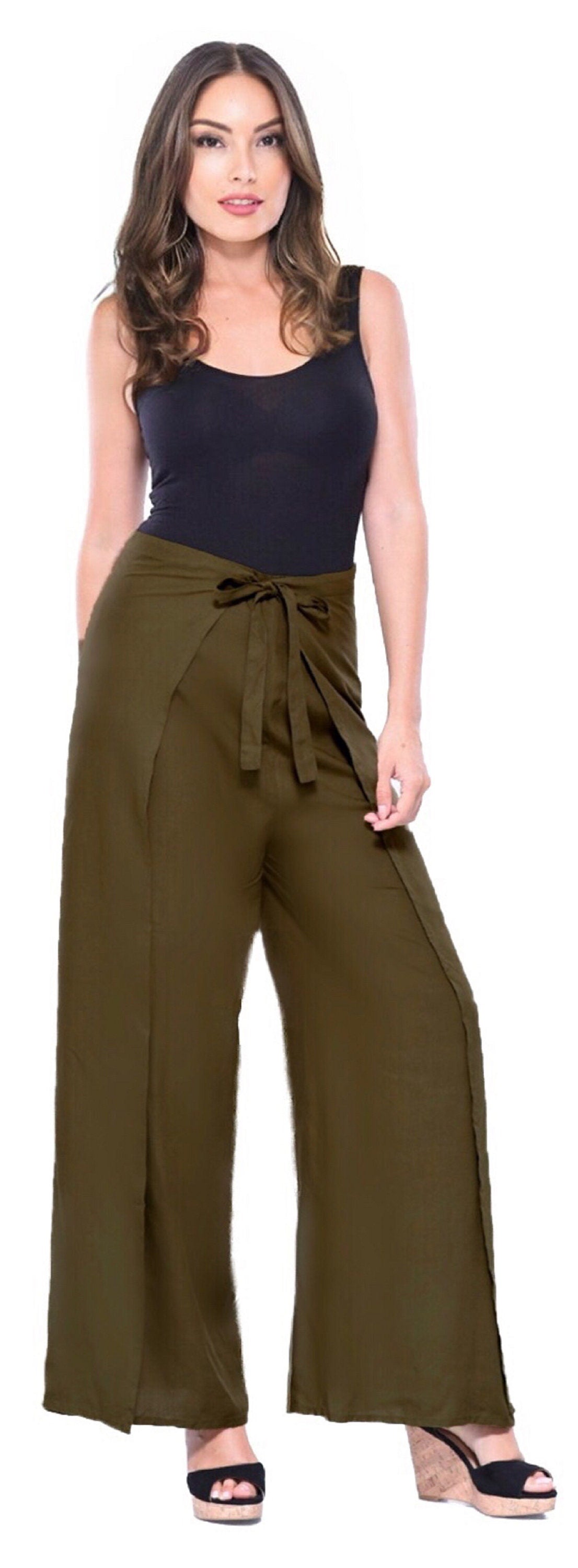 Shop Modal jersey tie-waist top and wide-leg pant set
