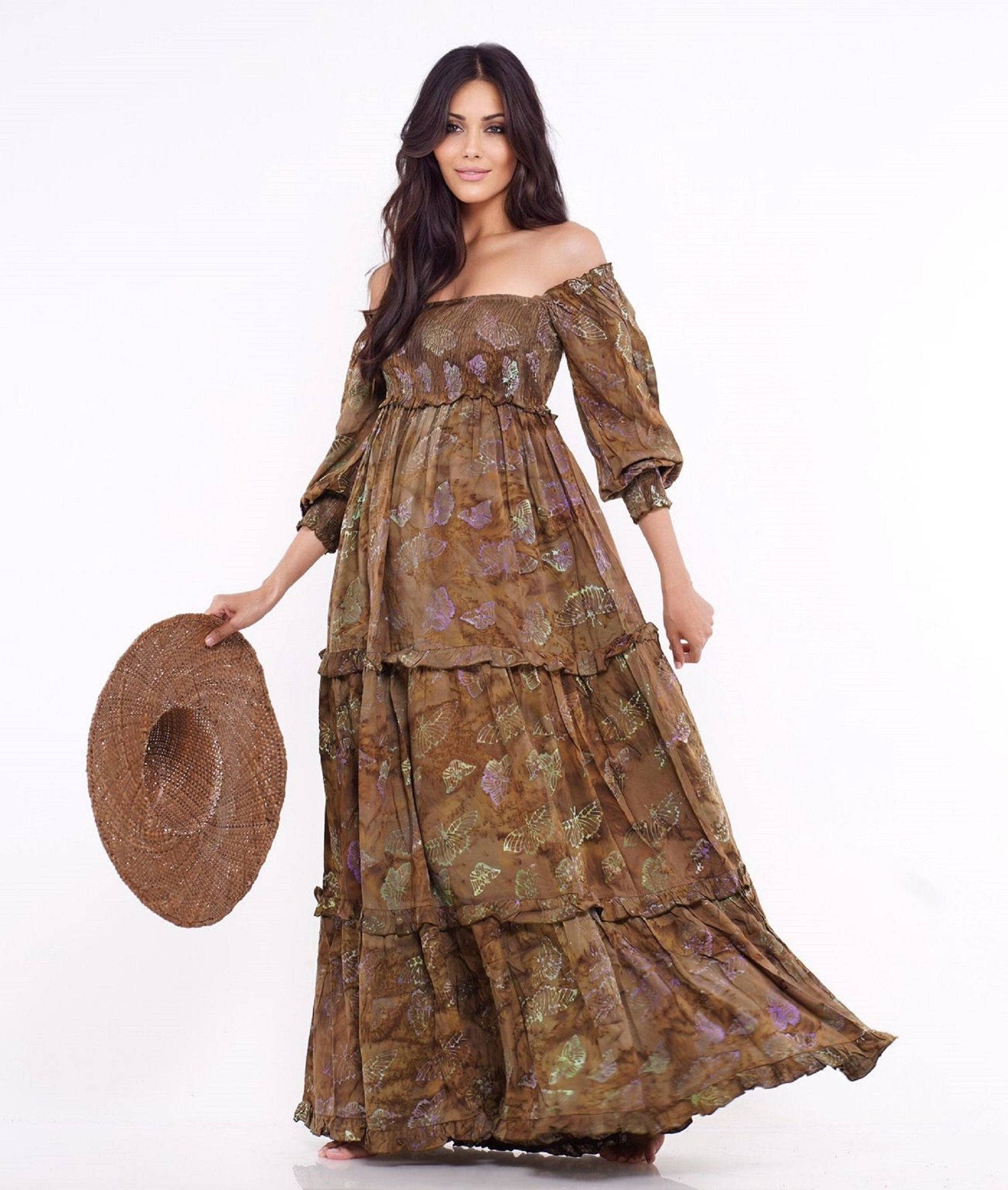 Batik Maxi Dress - Medieval Style | Elasticized Empire Waist WhatNaturalsLove.com Batik Maxi Dress - Medieval Style | Elasticized Empire Waist WhatNaturalsLove.com