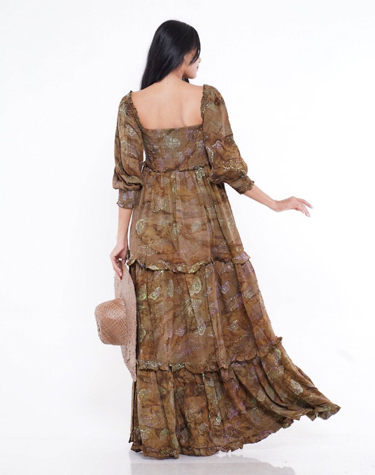 Batik Maxi Dress - Medieval Style | Elasticized Empire Waist WhatNaturalsLove.com Batik Maxi Dress - Medieval Style | Elasticized Empire Waist WhatNaturalsLove.com