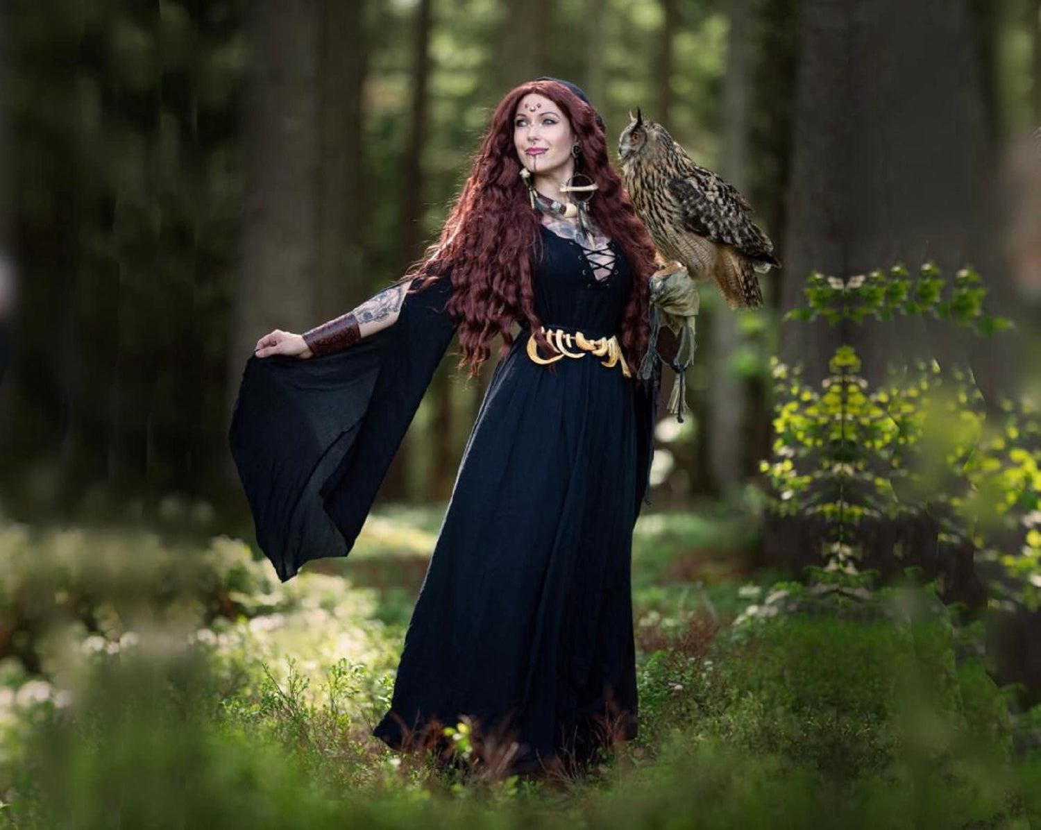 Hooded Maxi Dress for All Sizes - Medieval Style Hooded Maxi Dress for All Sizes - Medieval Style