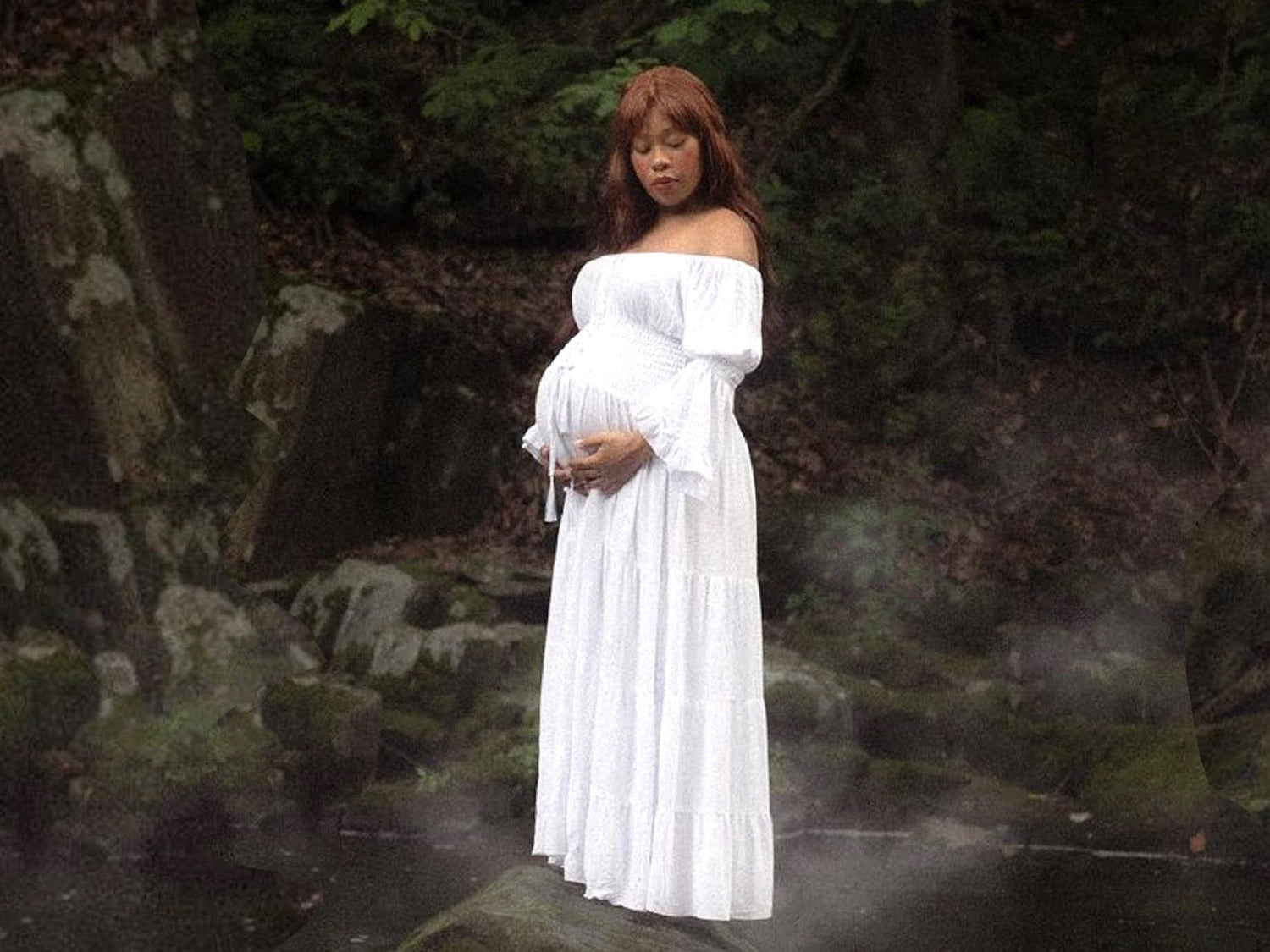 fitted lace wedding dress Maternity Photo Shoot Dress - Maxi Dress fitted lace wedding dress Maternity Photo Shoot Dress - Maxi Dress