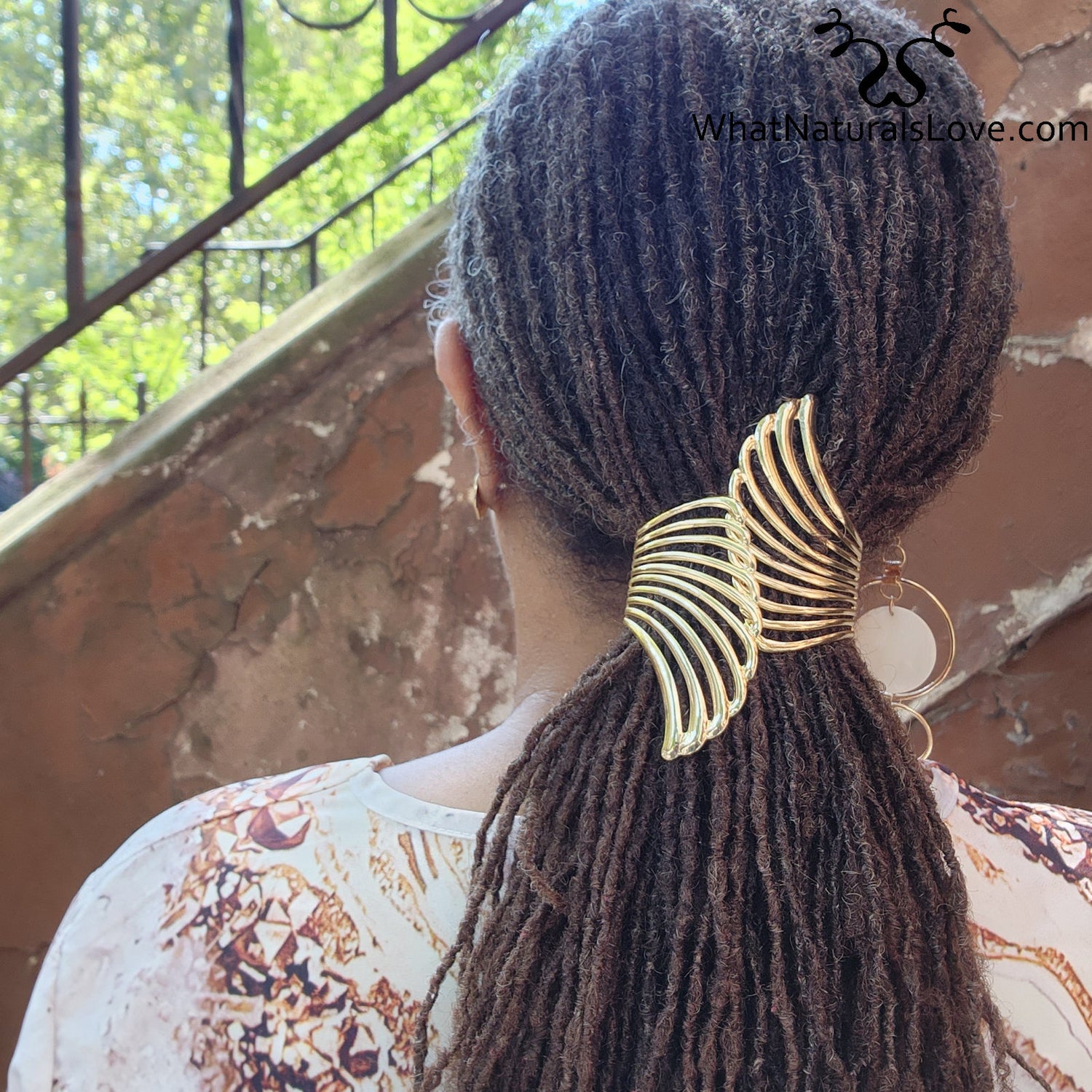 Aurora Wing Cuffs - Gold &amp; Silver for Locs, Sisterlocks, Dreadlocks and Braids Perfect for Memorial Day 2024