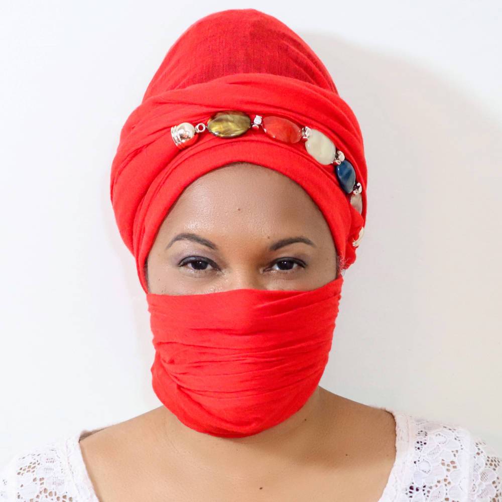 Multi wear Headwrap Scarf Mask