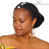 Cowrie Shell Hair Tie for Afro-puffs, Braids and Locs Perfect for Mother&