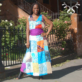 Moroccan Magic Dress in Patched, Denim and Flower Patterns Success