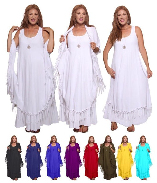 Moroccan Magic Dress with Fringes