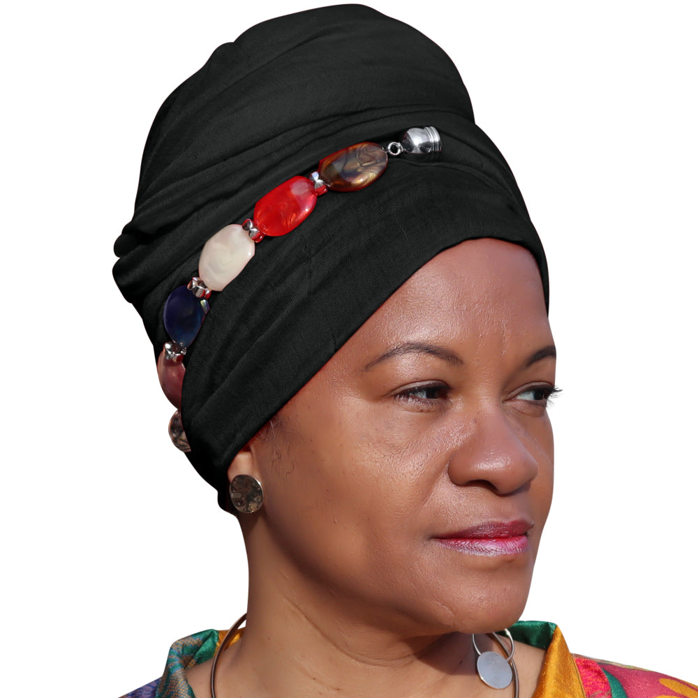 Multi-Wear Headwrap Scarf with stone jewelry