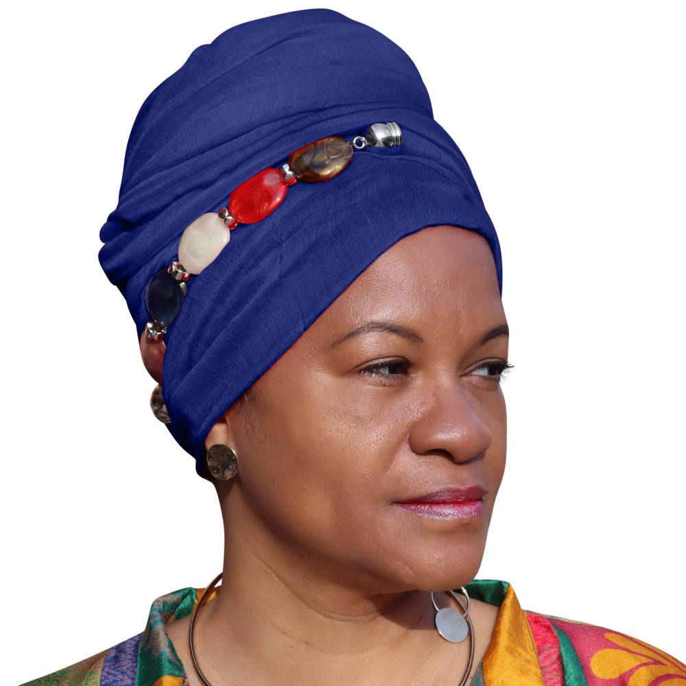 Multi-Wear Headwrap Scarf with stone jewelry