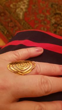 Gold Swirl Geometric Ring for Women