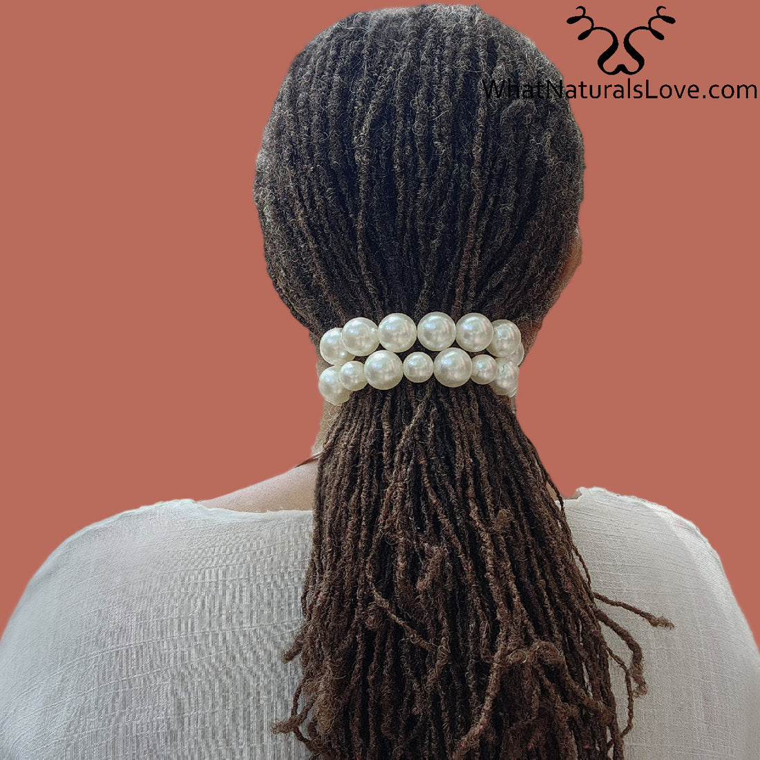 Pearled scrunchi for Braids, Locs and Natural Hair