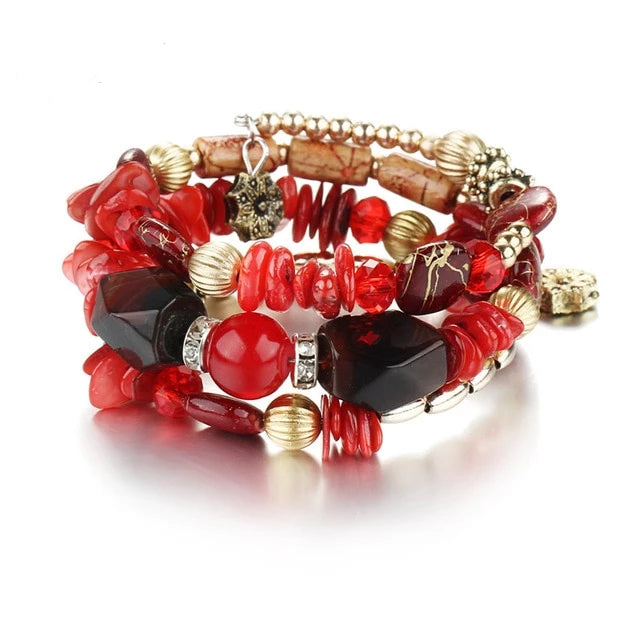 Multi layer Beads Charm Bracelet
