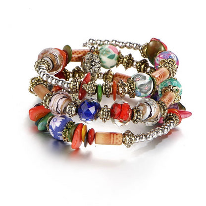 Multi layer Beads Charm Bracelet