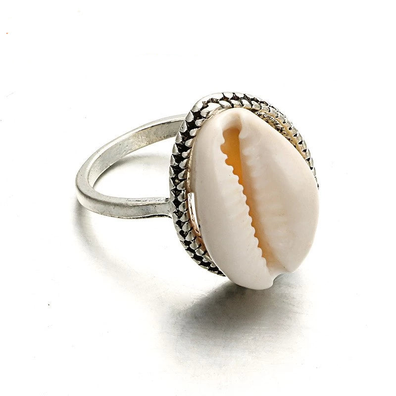 Cowrie shell Ring Silver