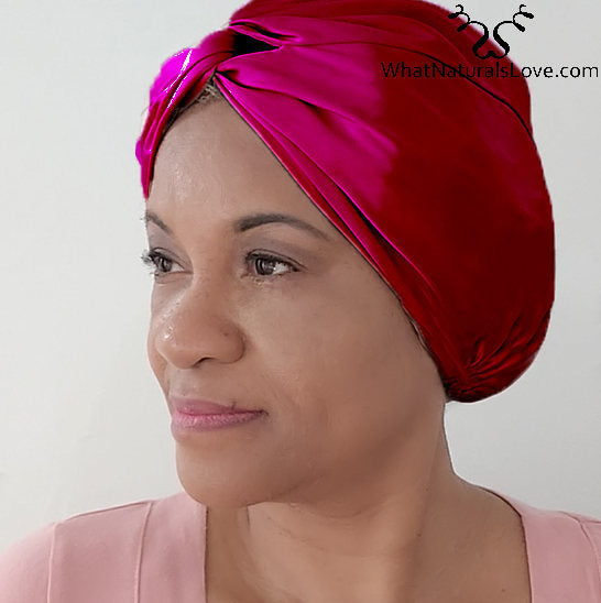 Silk Bonnet Amara De Luxe 100% Mulberry Silk to protect Locs and Natural Hair