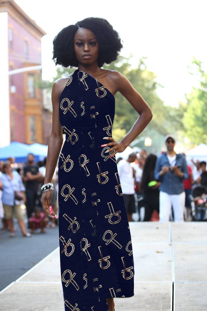 Multi Wear Wrap Skirt Dress with Adinkra symbol