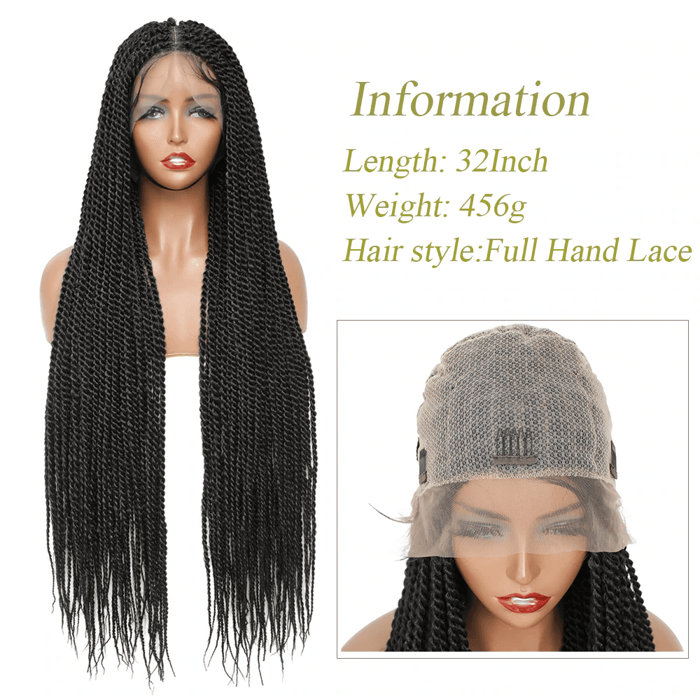 Hand Lace Frontal Faux Locs Wig with baby hair