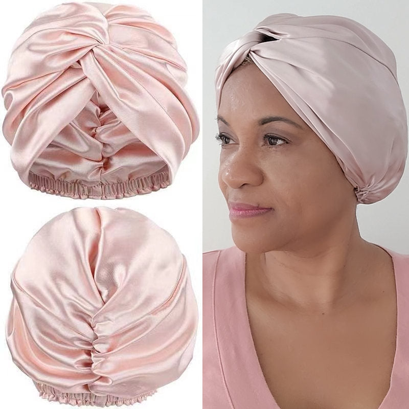 100% Mulberry Hair Wrap - Blush Pink